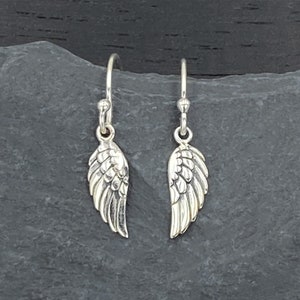 Angel Wings Earrings, Silver Winged Earrings, Minimalist Christian Jewelry Gifts