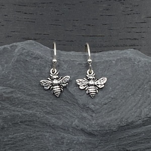 Silver Bee Earrings for Women, Bee Hook Earrings Jewelry Gifts for Her, Tiny Insect Dangle Bug Earrings