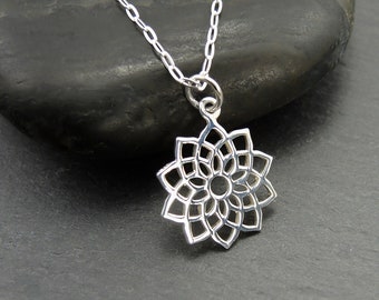 Silver Chakra Necklace Crown Chakra Pendant Yoga Gift Ideas for Women