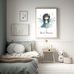 Little Girls Bedroom Wall Decor, Fairy Art Prints for Baby Girls ...