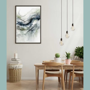 Abstract Wall Print Navy Blue and Olive Green Art Print - Etsy