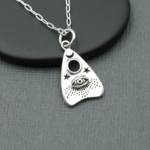 Planchette Necklace, Ouija Board Necklace Silver, Planchette Charm Pendant