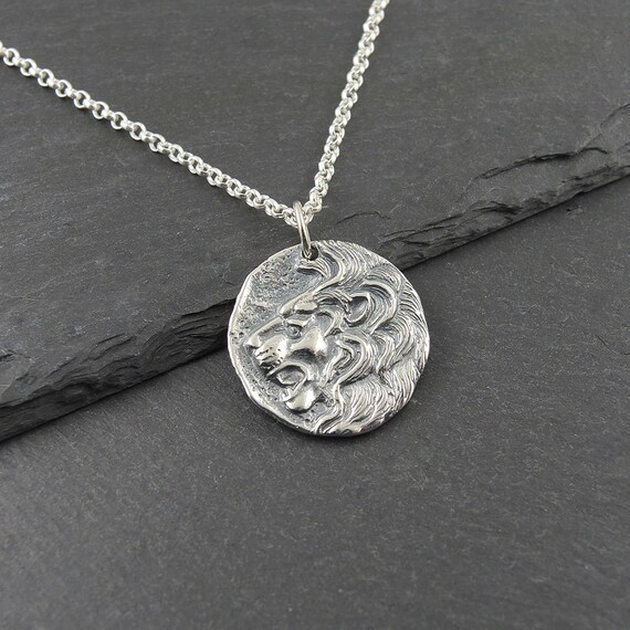 Lion Necklace Pendant Sterling Silver Head Jewelry For Men And Women Leo Zodiac