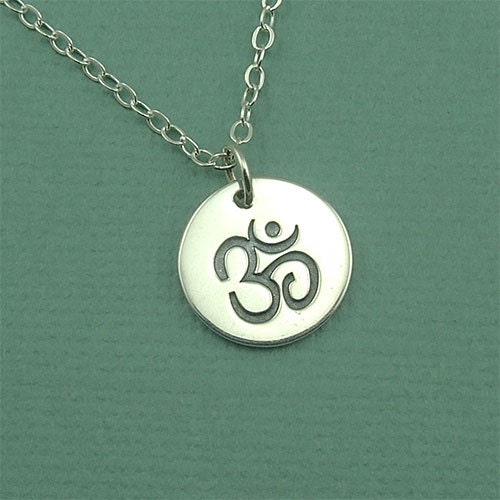 Om Necklace Sterling Silver Om Jewelry Yoga Necklace Ohm | Etsy