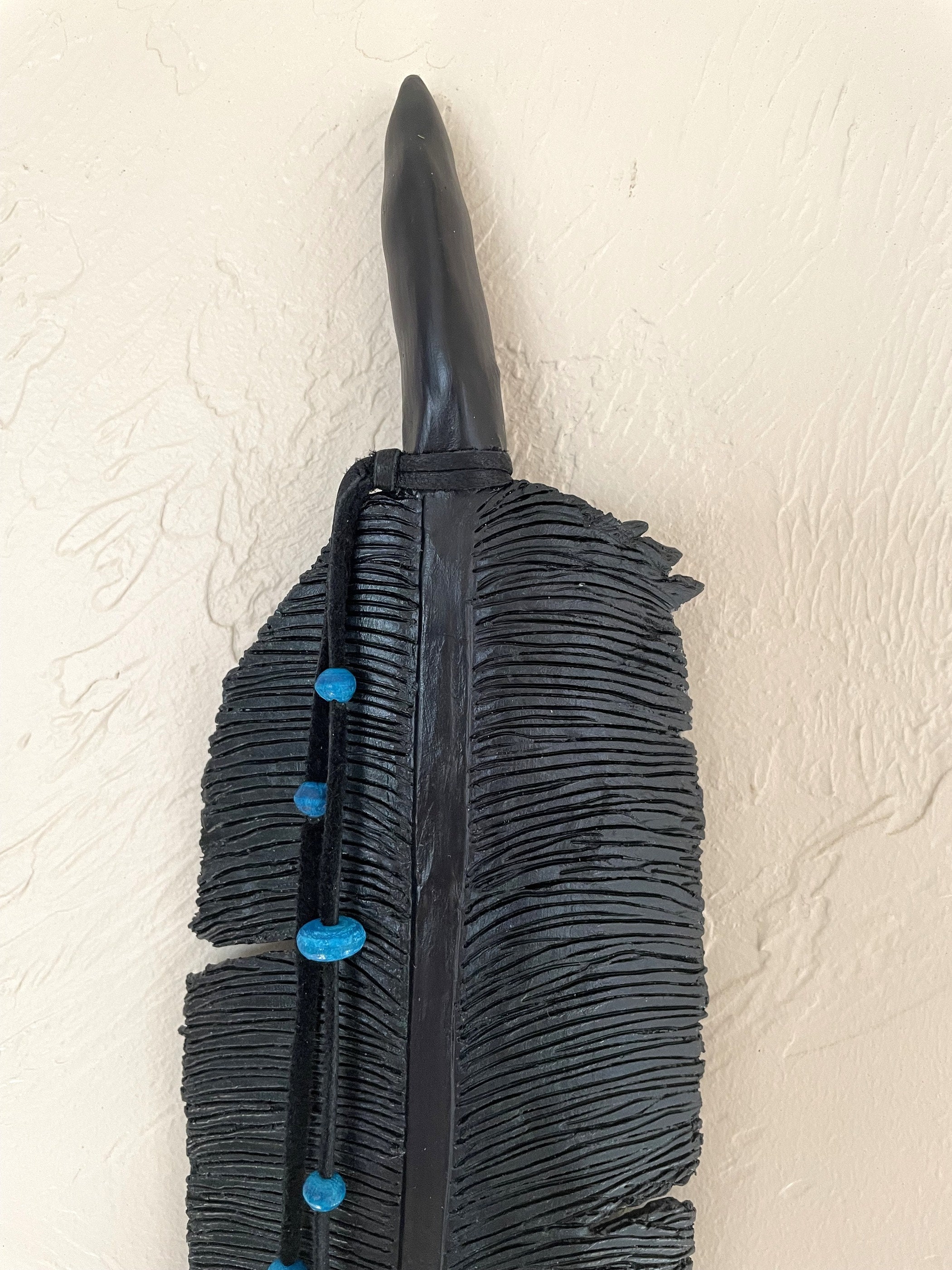 Raven Feather Extra Large Clay Wall Art Native American Inspired - Etsy