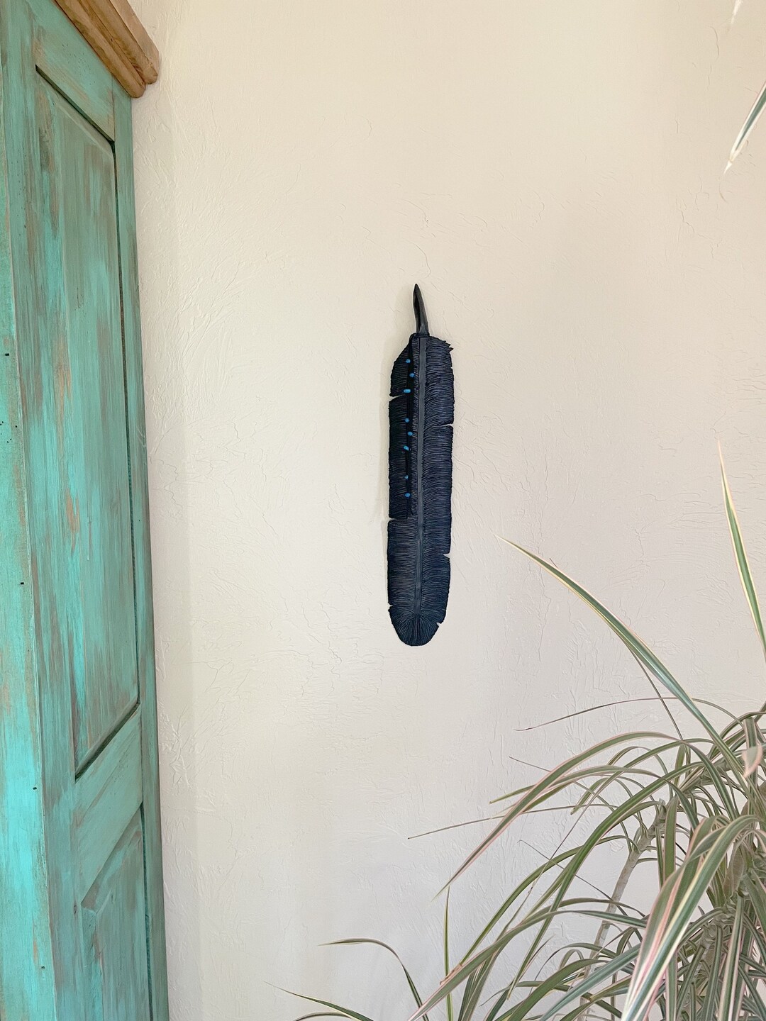 Raven Feather - Extra Large - Clay Wall Art - Native American Inspired ...