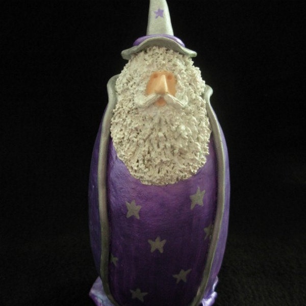 SALE*Wizard of the Purple Forest - OOAK - Gourd Art