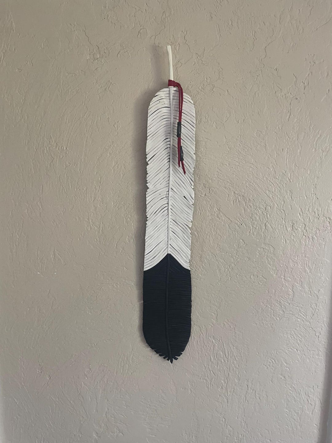 Eagle Feather - Deerskin Lacing Large Wall Art - Native American ...