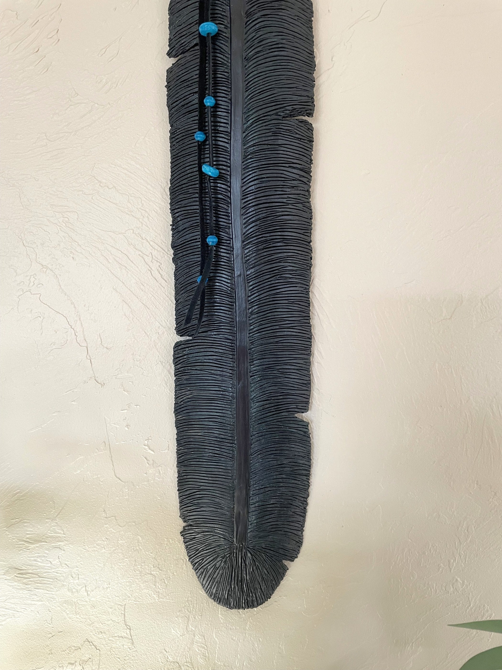Raven Feather - Extra Large - Clay Wall Art - Native American Inspired ...