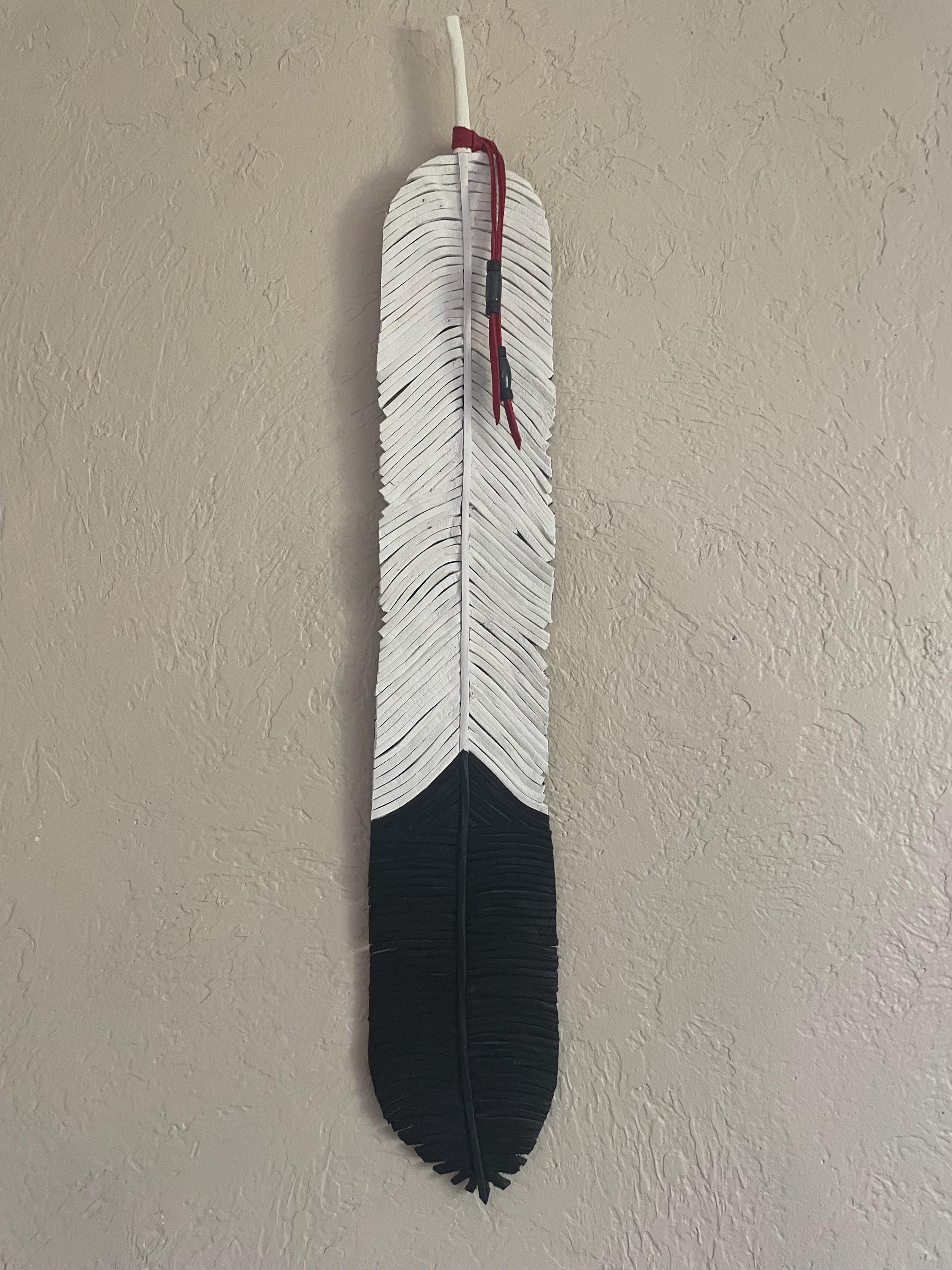 Eagle Feather - Deerskin Lacing Large Wall Art - Native American ...