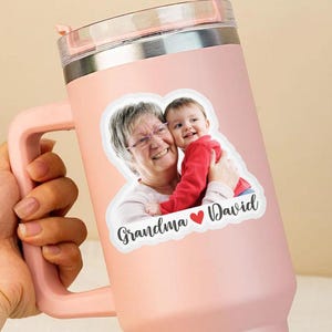 Custom Photo Sticker, Personalized Sticker Photo For Grandma, Personalized Face Sticker, Mother&#39;s Day Gifts, Water Bottle Sticker Decal