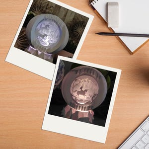 Lot de  2 Modèles pop-up licornes, globe pop-up SVG pour projets Cricut, forme de tranche de boîte à lumière 3D, veilleuse globe bricolage