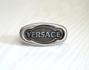 VERSACE seltene Gürtelschnalle Zubehör / 80er Jahre Designer Metalltasche oder Gürtel Zubehör