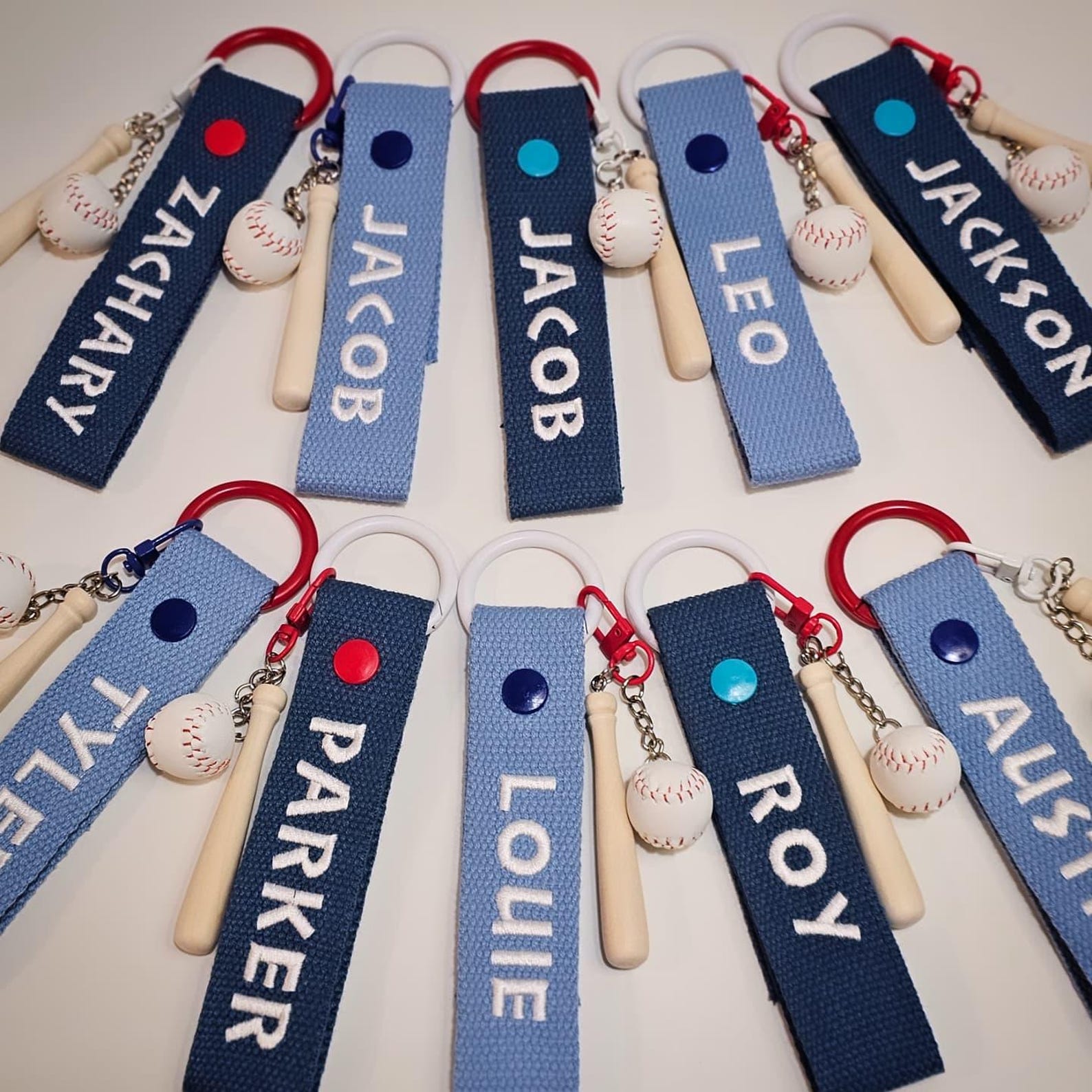 Personalized Baseball Charm Name Tag: Embroidered Kids Bag Tag - Etsy