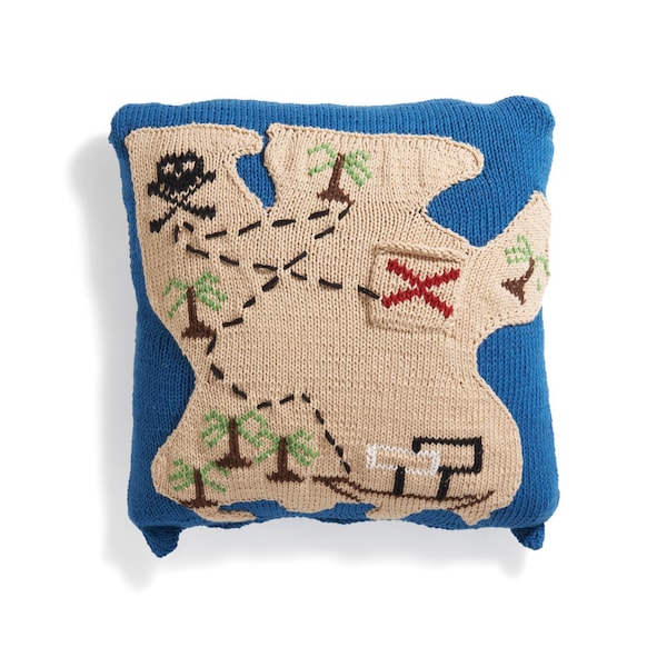 Pirate Tooth Pillow, "X" marks the spot - PDF- knitting pattern