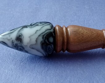 Exotic Canarywood & Zen Inlace Acrylester Hand Turned Hair Stick Pin!!