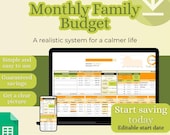 Monthly Family Budgeting System | Start saving today! | Google Sheets Template | Financial planning for moms and families
