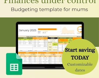 The ultimate financial planner for moms + Mental load: a game for couples | Start saving today! | Google Sheets Template