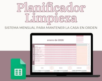 Planificador de Limpieza por Habitaciones | Organización del Hogar Mensual | Plantilla Google Sheets para Casa sin Agobios