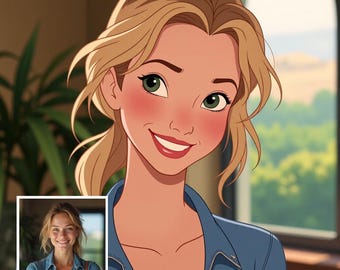 Custom Disney-Style Character, Personalised Family Portrait, Cartoon Portrait From Photo, Disney Style Couple, Digital File