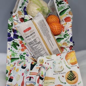 Sac de courses pliable réutilisable fait main