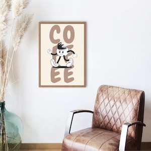Coffee character print, coffee art, wall art, Printable (digital print)