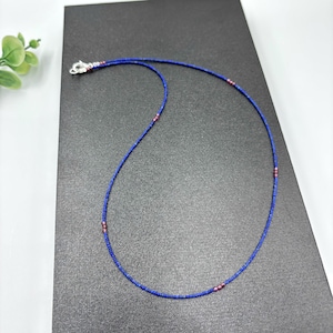 Lapis Lazuli & Red Garnet Beaded Necklace