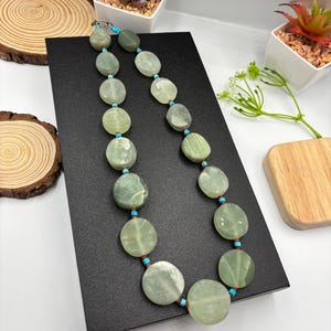 Handcrafted Jade Stone Necklace with Turquoise & Agate Accents