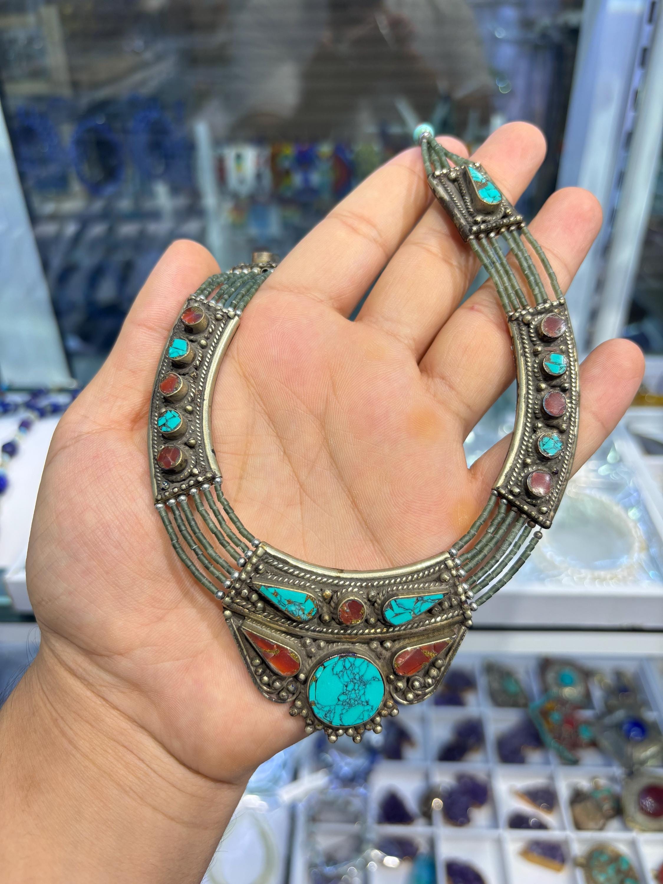 アクセサリー Vintage TibetanTurquoise Coral necklace Vintage Tibetan Turquoise Coral Necklace - Etsy