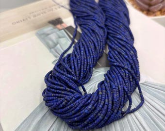 天然ラピスラズリ 2mm ストランド：アフガニスタンのジュエリー作り 