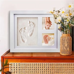 baby footprint Kit Mould Clay | hand print DIY  | New born footprint art | Safe Keepsake | Frame photos hands  | Inkless | child first year