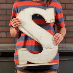 Handmade Reclaimed LARGE Wooden &quot;Frankenblock&quot; Number Block Letter Block in Color of YOUR CHOICE - 22 inches Tall - For Table Top or Hanging
