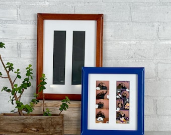 Picture Frame for Photo Booth Strip in 1x1 Flared style and Solid Color of Your Choice - Photo Booth Frame - Handmade Frame