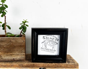 3x3 Solid Hardwood Frame - SHIPS TODAY - Foxy Cove Style with Vintage Black Finish - In Stock Square 3 x 3 Picture Frame Modern Wood Decor