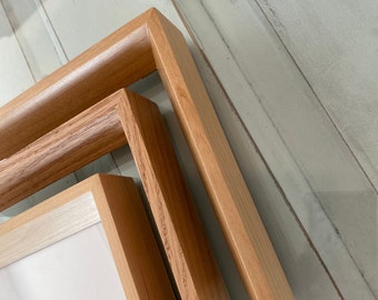 Natural Hardwood of Your Choice in Park Slope style - Choose your frame size - 2x2 up to 20x30" - Modern Frame Free Shipping