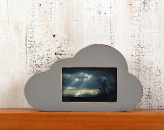 4x6 Cloud Shape Picture Frame in Finish COLOR of YOUR CHOICE - 4 x 6 inch Landscape Table Top or Wall Hanging Picture Frame