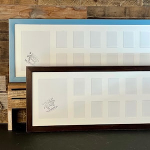 9.5 x 25.5-inch "School Days" Frame with Mat Windows for (1) 5x7 and (12) 2x3" Photos 1x1 Flat Style - Includes Plexiglass