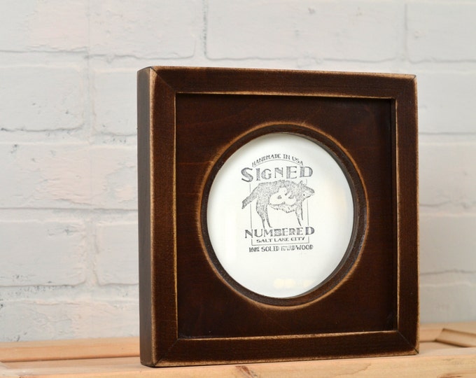 Round Opening Frames Signedandnumbered 5x5 Inch Circle Opening Photo Picture Frame With Deep Flat Build Up And In Finish