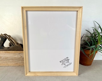 SHIPS TODAY - 11x14" Picture Frame in Foxy Cove Style with Solid Natural Poplar Finish - In Stock - Handmade 11 x 14 Hardwood