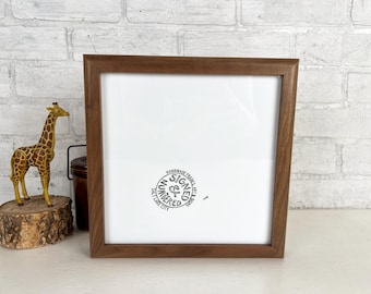 SHIPS RIGHT AWAY - 9x9 Square Picture Frame Deep Rounded style Built from Solid Natural Walnut In Stock 9 x 9 inch Photo Frame Modern Decor
