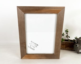 SHIPS TODAY - 8x11 Picture Frame built from Rustic Reclaimed Cedar Wood - In Stock - Rustic Wood Frame 8 x 11 inches