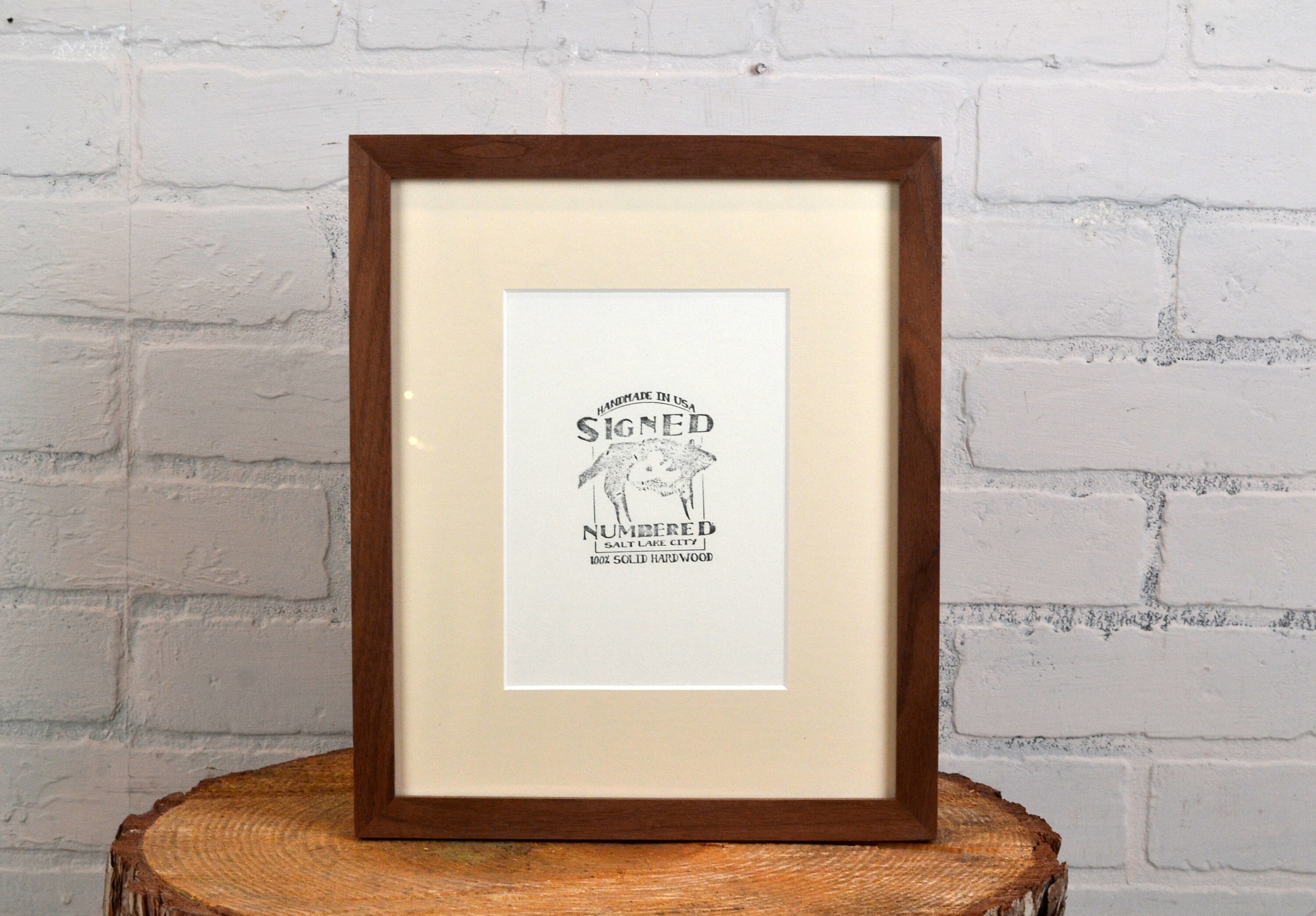 9x11 Picture Frame In Natural Walnut Wee Style With Mat For 5x7 Gallery Photo