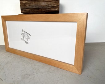 SHIPS TODAY - 6x15" Picture Frame in 1x1 Style with Solid Natural Alder Finish - In Stock 6 x 15 Panoramic Photo Frame