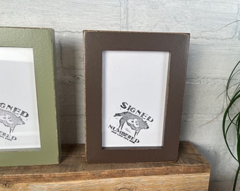 SHIPS TODAY - 4x6 Picture Frame - 1x1 Flat Style with Vintage Chocolate Finish - In Stock - 4 x 6 Photo Frame Brown Decor