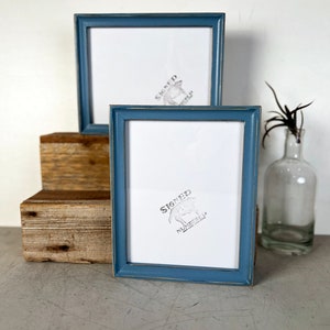 SHIPS TODAY - 7x9 Picture Frame - Foxy Cove Style with Vintage Smokey Blue Finish - In Stock - 7 x 9 inch Photo Frame