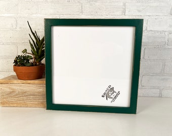 SHIPS TODAY - 12x12" Square Picture Frame in Peewee Style with Vintage Forest Green Finish - In Stock - 12 x 12 Photo Frame