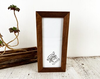 4x10" Picture Frame in 1x1 Flat Style built from Solid Natural Walnut - IN STOCK  Same Day Shipping - 4 x 10 inch Panoramic Photo Frame
