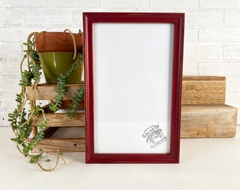 SHIPS TODAY - 8x13 Picture Frame - Foxy Cove Style with Vintage Wine Finish - In Stock - Handmade Frame 8 x 13 inch size