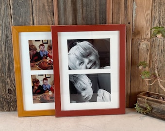 10x13 Picture Frame Mat Windows fit (2) 5x7 Photos in 1x1 Flat Style and Color of your choice - 10x13 Frame - Collage Frame 5x7
