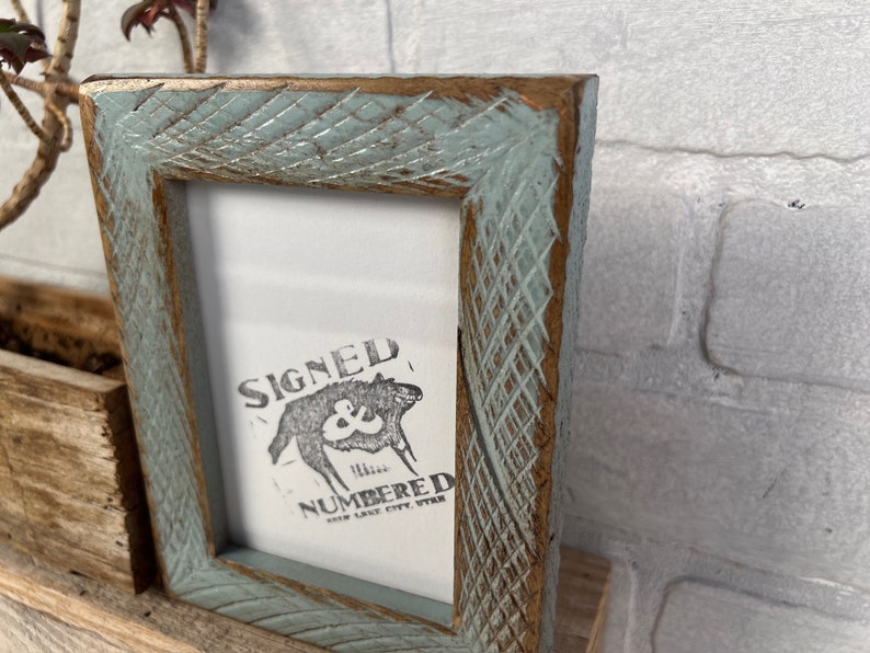 Super Vintage Color of Your Choice in 1x1 Roughsawn Style Choose your frame size: 2x2 up to 18x24 inches - A4 size Picture Frames Bild 8
